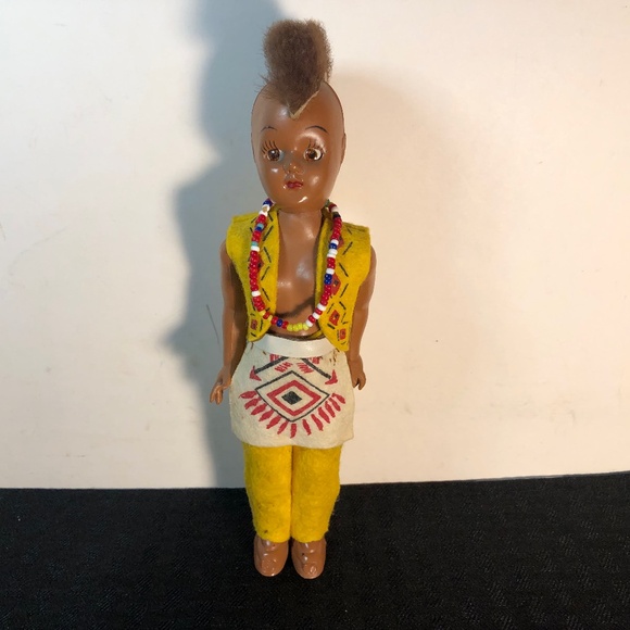 1950s Native American Doll W/Mohawk sleepy eyes 👀 - Picture 1 of 13